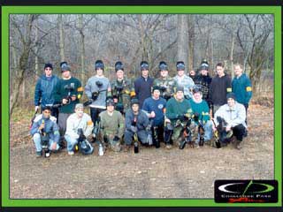 Group of paintballers